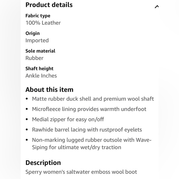 Sperry Women’s Saltwater Quilted Gray Duck Booties - Picture 5 of 6